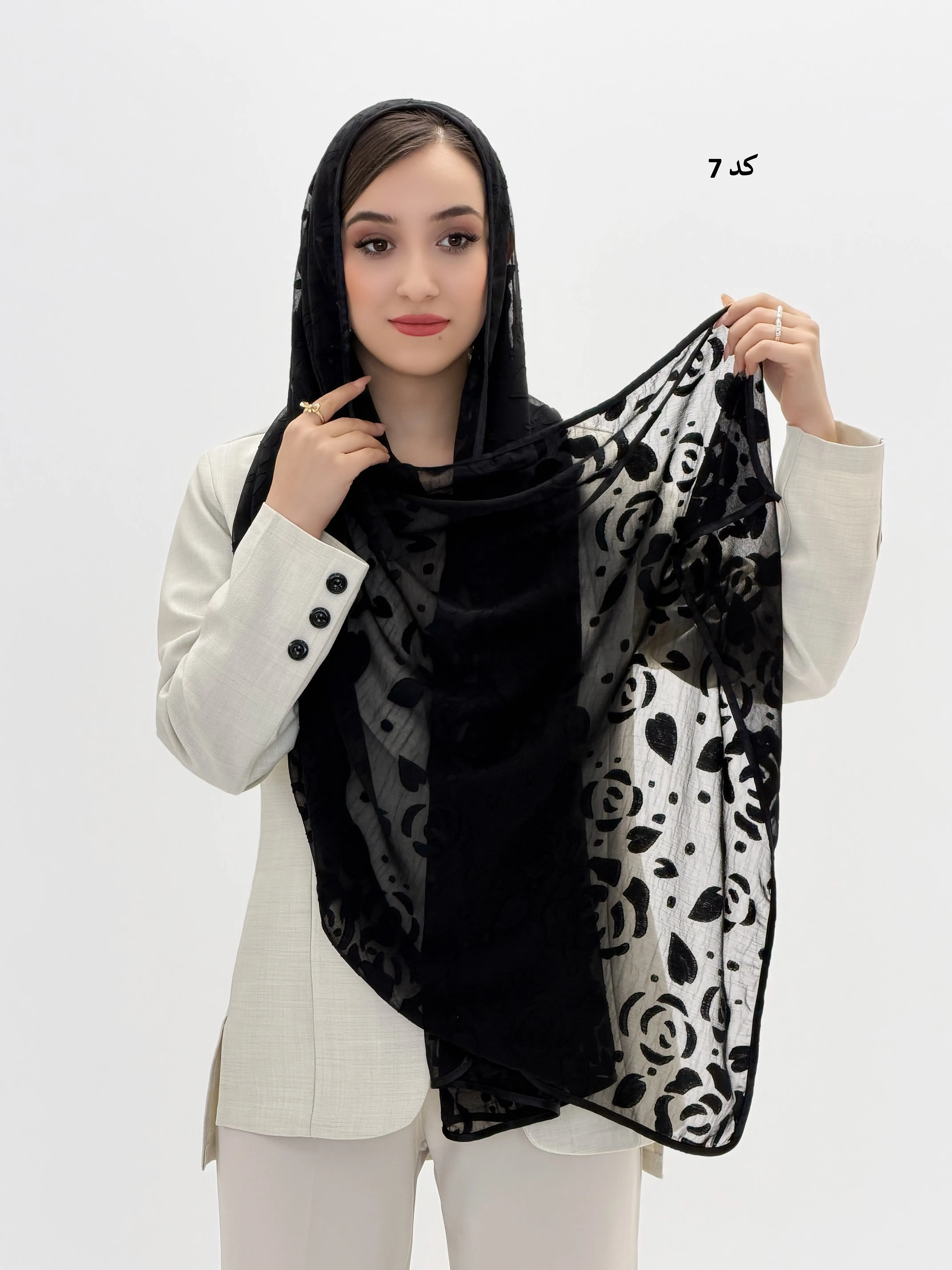 4165-شال حریر شکوفه
